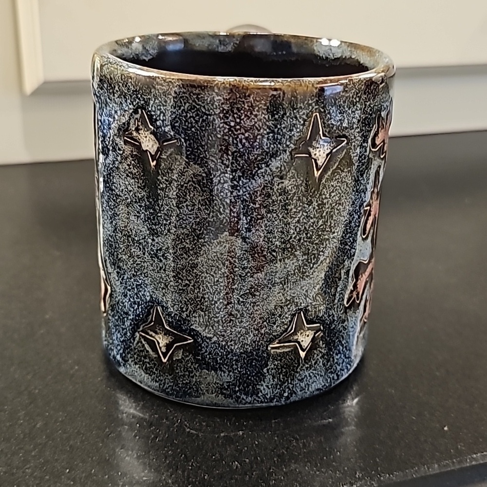 Mara Stoneware Blue Celestial Signed Mug - Size 16 oz - Picture 5 of 8